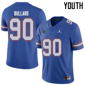 Youth Florida Gators #90 Jonathan Bullard NCAA Jordan Brand Royal Authentic Stitched College Football Jersey IDV7362ZQ